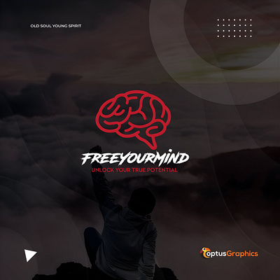 Freeyourmind Company Logo visual identity.