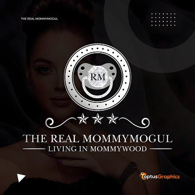 The Real Mommymogul Company Logo visual identity.