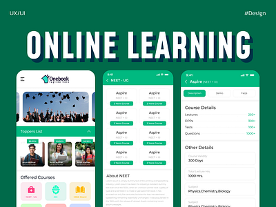 Online Learning app design mobile design online learning ui
