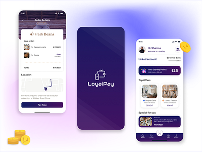 LoyalPay - App Ui Design bank branding cafe mobile app online pay payment app ui ui design uiux