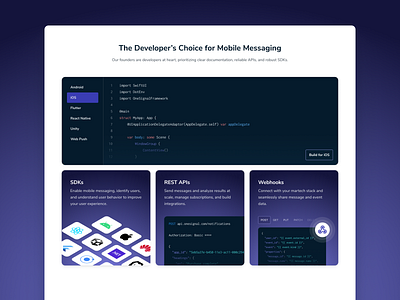Mobile Messaging for Developers api code codeblock developers engineers ios onesignal sdk ui webhook