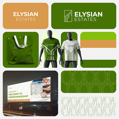 Elysian Estates branding graphic design logo typography