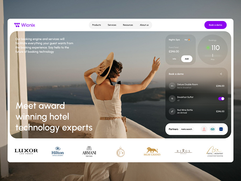 Wionix - Web design for the hotel technology experts design expert hotel hoteltech innovation lidht modern technology ui user experience uxui webdesign website