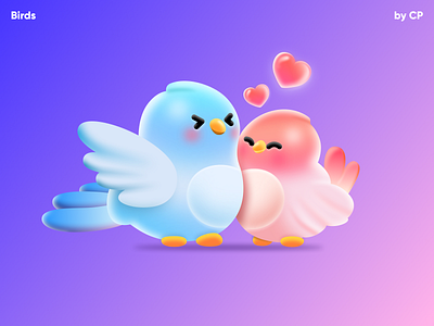 Birds-Chinese Valentine's Day elements graphic design ui