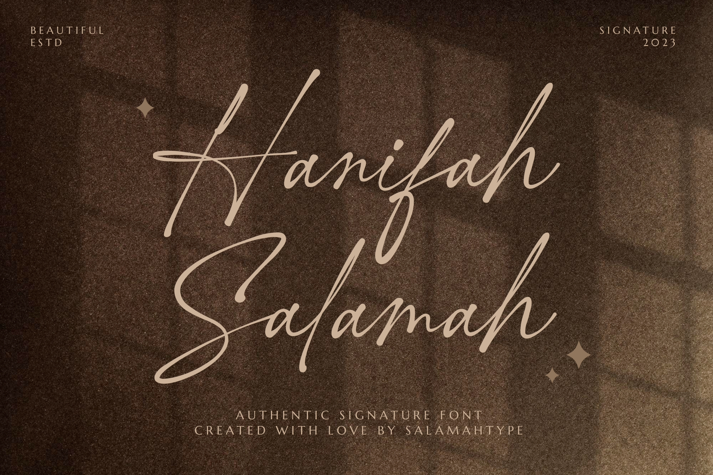 Hanifah Salamah - Stylish Signature Fonts brand branding creative design elegant font fonts logo modern products script signature stylish typeface ui