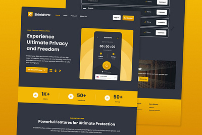 ShieldVPN - VPN Proxy Landing Page V2 application apps browsing cyber design futuristic internet layout modern network private professional safe secure service system ui ux virtual website