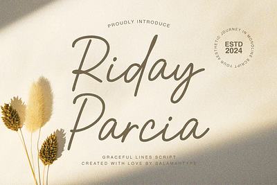 Riday Parcia - Stylish Script Font brand branding creative design elegant font logo modern monoline products script signature typeface