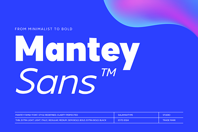 Mantey Sans body bold brand branding creative design elegant family font logo modern products text thin font typeface ui