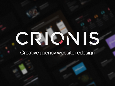 Creative Agency Website Redesign "Crionis" adobe illustrator adobe photoshop branding figma graphic design homepage design landing page design responsive design ui web design