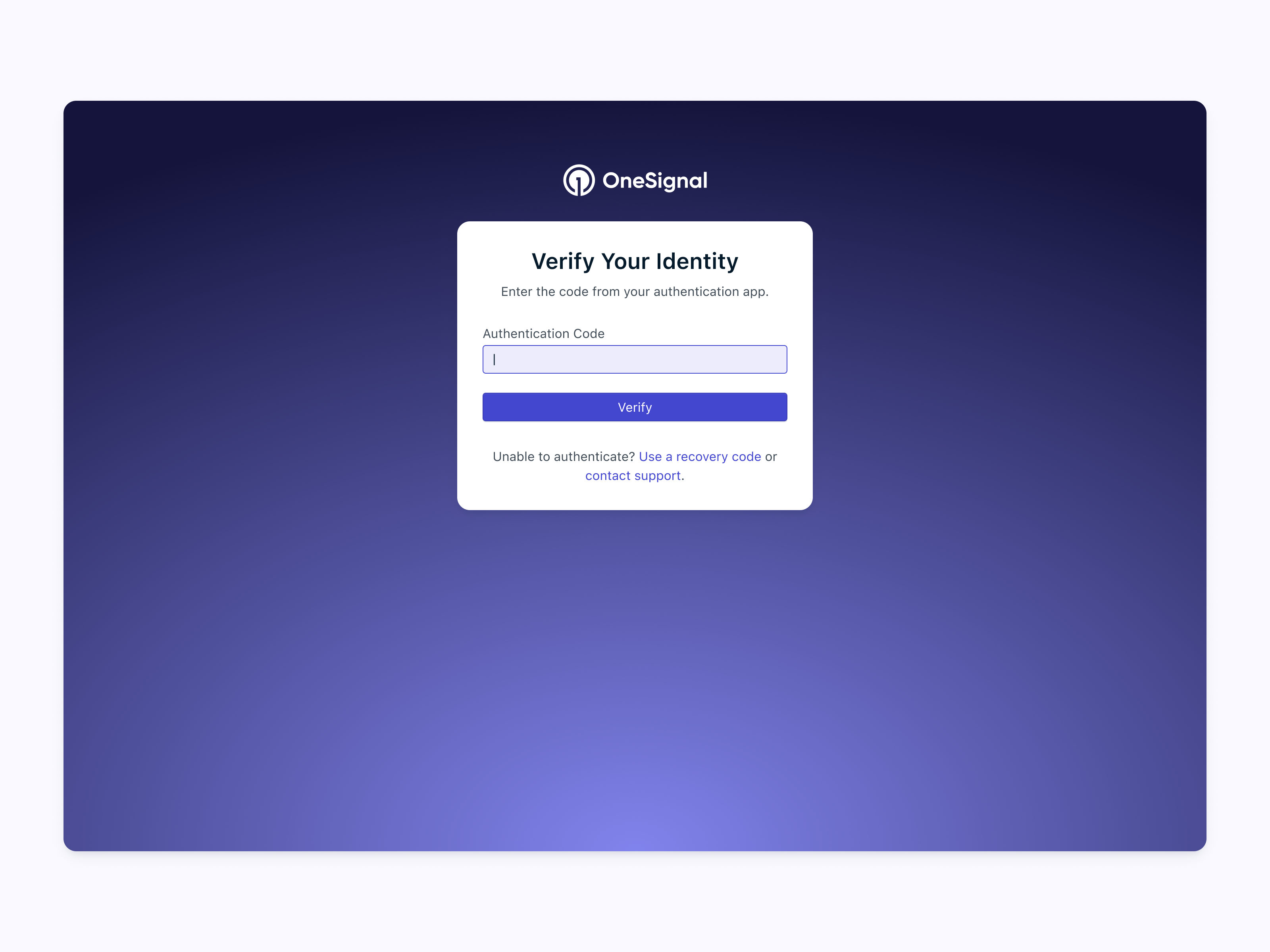 Two-Factor Authentication 2fa onesignal product design ui verification