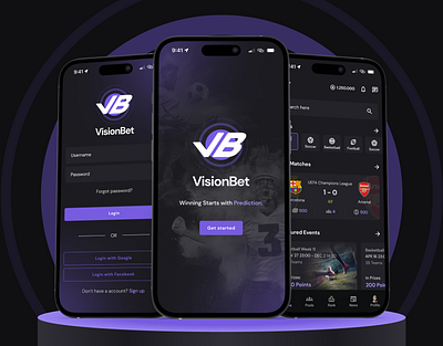 Prediction Mobile App Design Concept "VisionBet" app design figma design graphic design mobile design responsive design ui