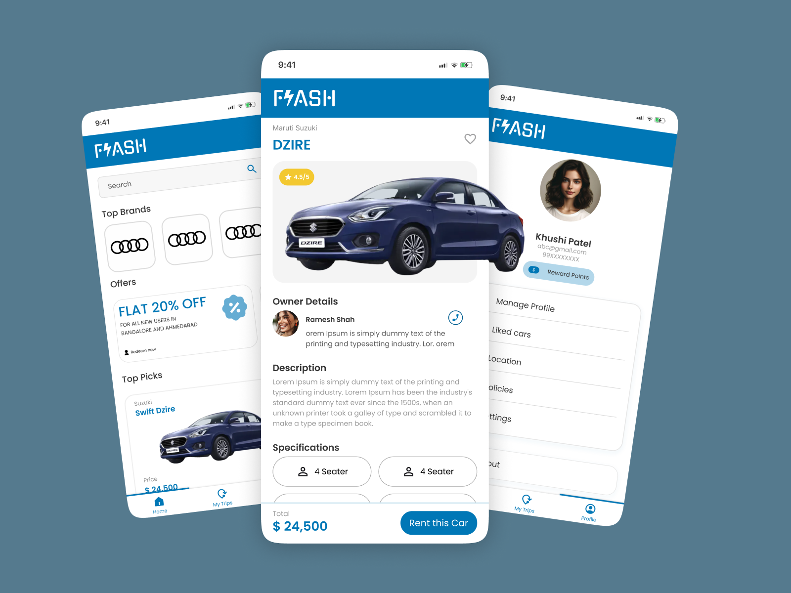 Car Rental App by Khushi Patel on Dribbble