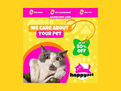 Happy Pet Ads for Instagram & Facebook - Offer Ads ads cat ads illustration ads offer ads pet pet ads pet store ads