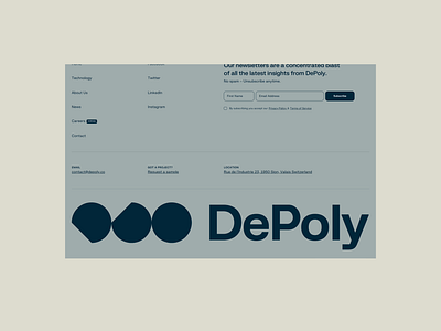 DePoly’s interactive footer depoly designinspiration fiftysevenagency footercta footerdesign greentechaesthetic interactivefooterdesign quicknavigation