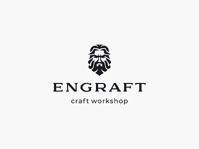 Logo for a wood workshop beard branding craft identity logo man portrait tree workshop