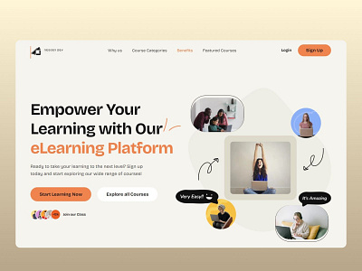 E-learning Students Website animation ui