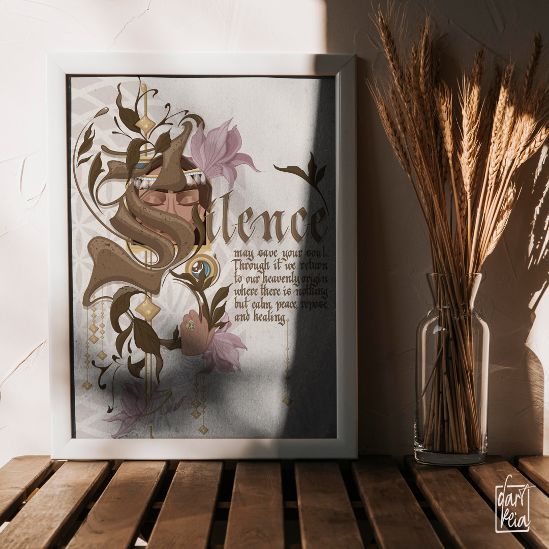 Silence adobe illustrator art design digital art digital artist digital illustration digital sketch graphic design graphic illustrated illustration lettering silence vector art vector artist vector illustration wall design