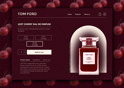Lost Cherry - TOM FORD 🍒 branding concept art lost cherry perfume tom ford ui