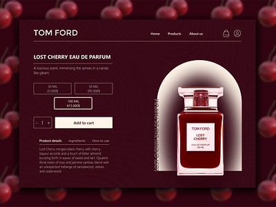 Lost Cherry - TOM FORD 🍒 branding concept art lost cherry perfume tom ford ui