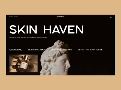 Skin Haven - Website for the sale of care products, cosmetics an animation care products cosmetics design face cream hand cream makeup maquillage perfume skin haven toiletry ui ux web web design website