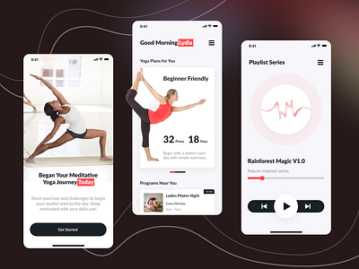 Yoga Meditation App fitness app light mode meditation app mobile app design ui ux design yoga app yoga meditation app