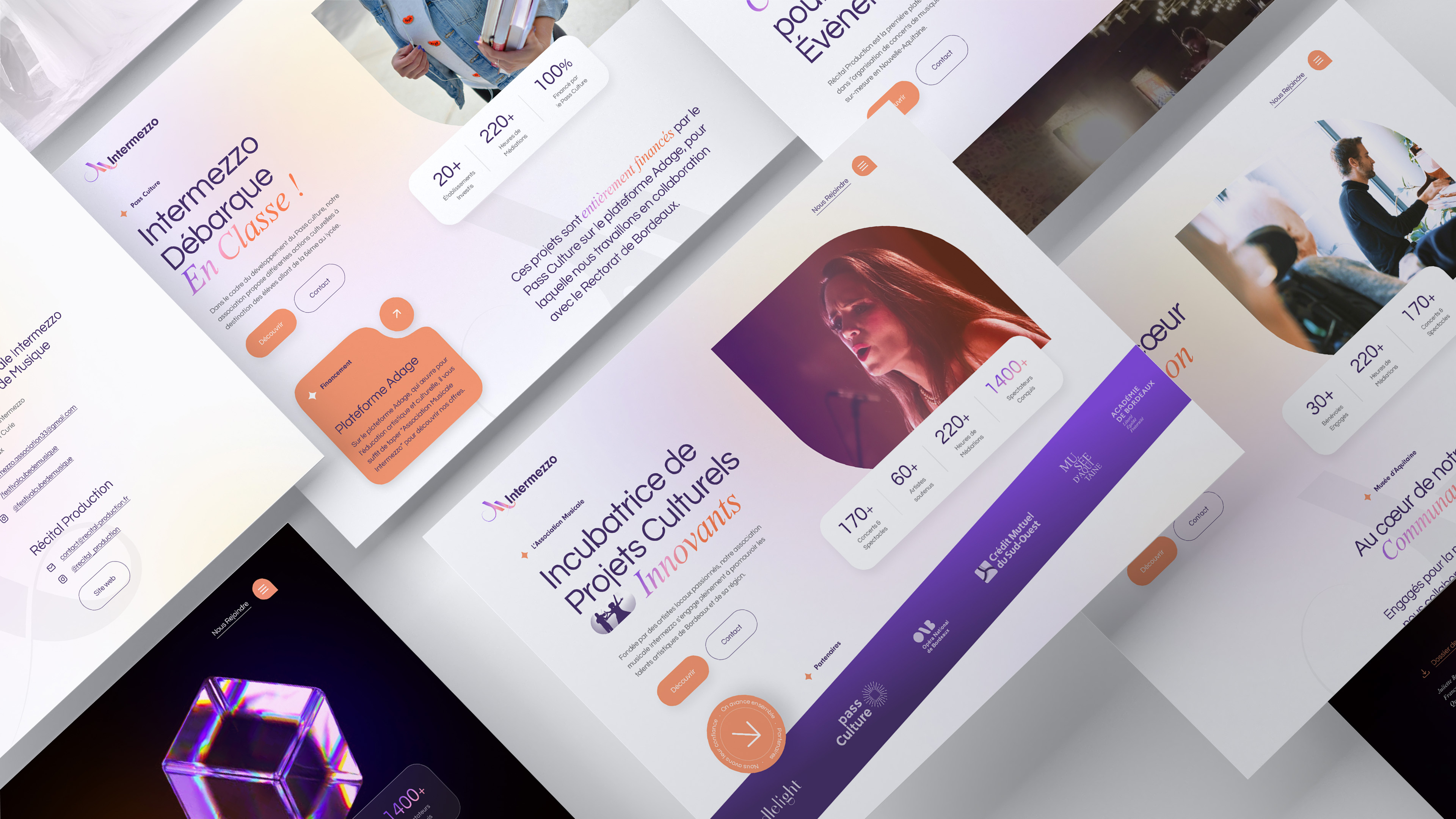 Website for a cultural association branding colorful cultural design elegant graphic design logo minimal mockup social typography ui ux visual identity webdesign website