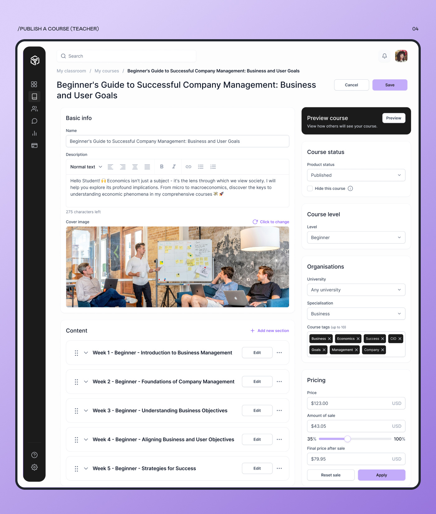 Example of E Learning Application UI/UX Student App