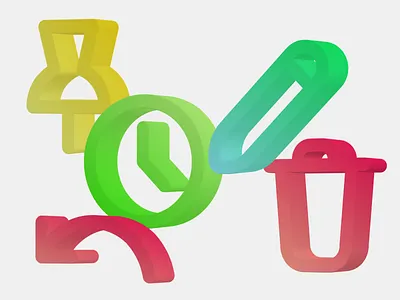 Pixel-Perfect 3D Icons | 100 Icons 3d assets 3d icons 3d illustrations 3d symbols 3d ui assets icon icons icons pack mark ui user interface icons wireframe