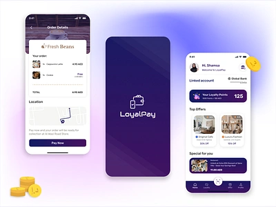 LoyalPay - Wallet App UI app branding graphic design logo mobile app ui wallet app