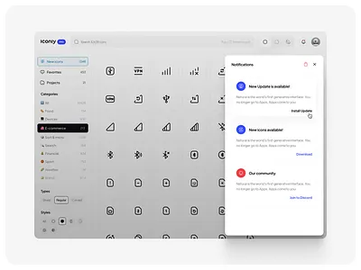 Iconly — Notification center 🚨 app clean design icon iconset macos minimal notification ui ux webapp