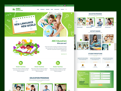 ABC Education - English academy for kids academy design education english class figma graphic design kids ui ux website