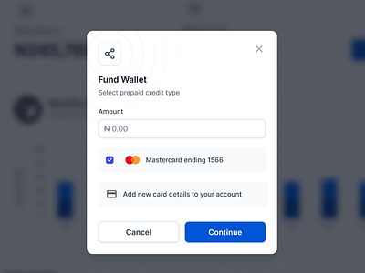 Fund Wallet modal design add card design figma fund wallet screen interaction design modal design product design social share telecommunication ui user research ux visual design web app