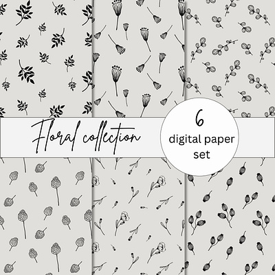 Floral collection botanical digital digital pattern draw fabric floral foliage art graphic design hand draw illustration pattern pattern stiker seamless seamless pattern textil wall art wallpaper