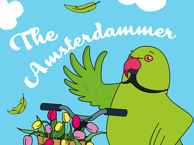 The Amsterdammer amsterdam cards design graphic design illustartor illustration parrots vector