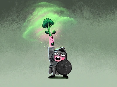 Broccoli Sword broccoli character digitalart fanart illustration procreate sword texture