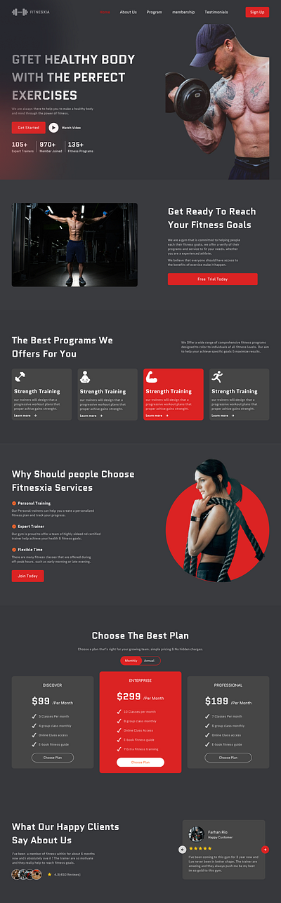 Healthy body with the perfect exercises color design figma fitness goal gym typography ui