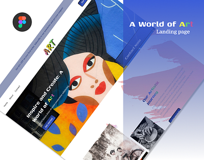 A World of Art: Inspiring Creativity UI art figma landing page ui