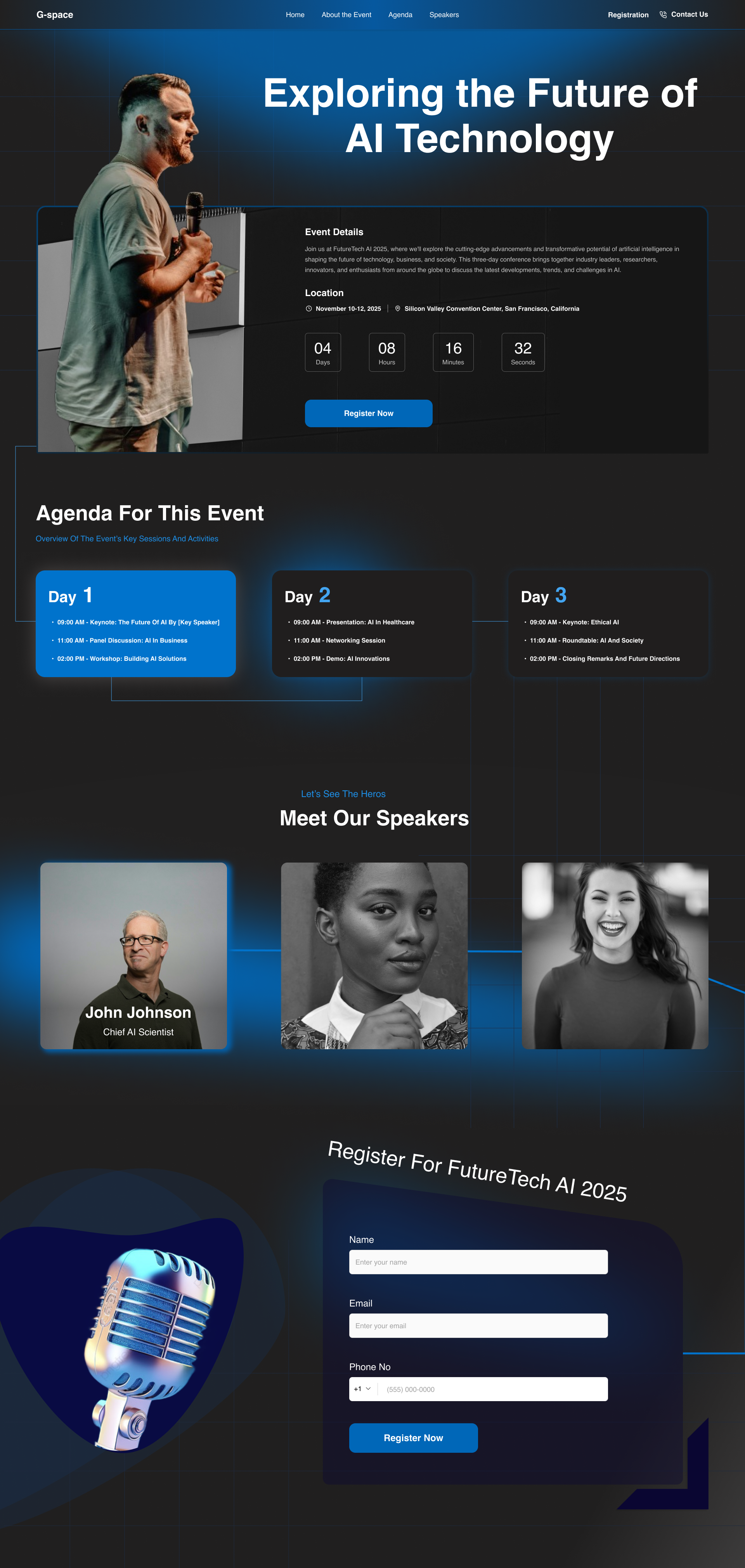 AI Event - Landing Page ai animation branding chatgpt confrence dailyui design dribbble event figma graphic design illustration landing page logo motion graphics ui ux vector web website