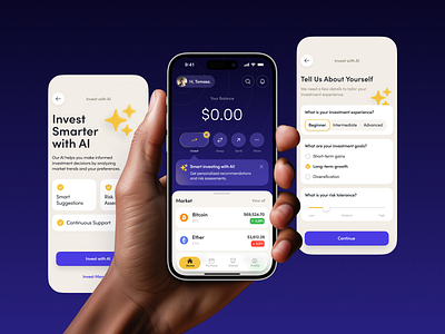 Crypto Wallet App with AI ai app bitcoin crypto finance investing mobile ui wallet