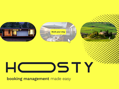 Hosty animation booking platform branding motion graphics ui ux