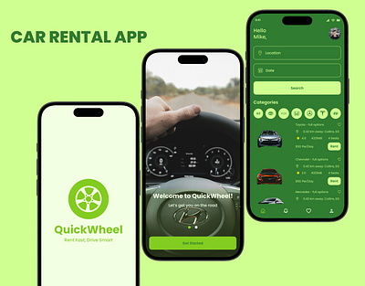 CAR RENTAL APP color dailyui design designsystem typography ui uiux ux