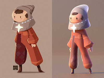 2D Caracter to 3D 2d character 3d 3d illustration 3dart animation character game game design illustration