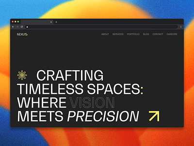 Architectural agency website animation architectural agency architecture arrow buildings dark theme fonts menu minimalism ui user experience user personas user recearch ux web design yellow yellow and black
