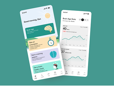 Brain App clean design health icon minimal ui ux