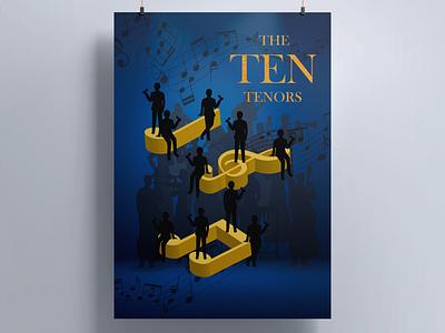 Poster for The Ten tenors graphic design illustration poster