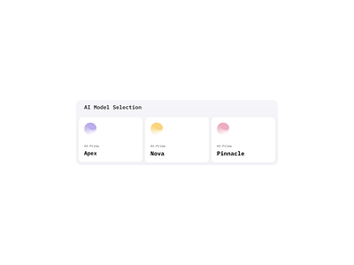 AI Cards ai card cards clear colors components interface minimal mobile select siri ui web