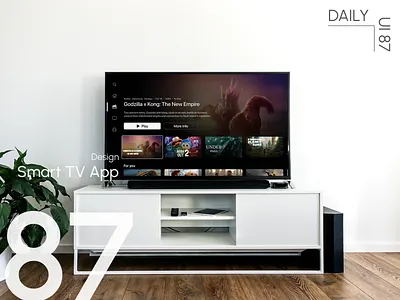 Day 87: Smart TV App big screen entertainment daily ui challenge movie recommendations movie streaming app navigation bar search function smart tv app ui design user friendly