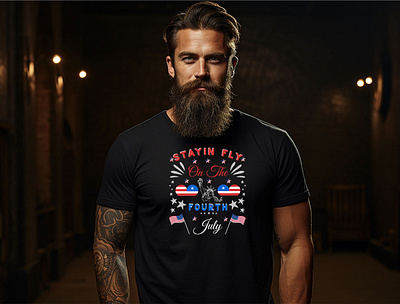 Happy 4th July Independence Day T-Shirt Design usa pride tee