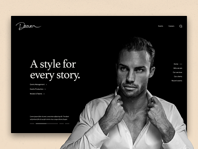 Men Model Hiring Web - Web & Responsive Design animation asthetic design branding clean website design fashion graphic design hire model illustration logo men fashion men model minimal model hiring typography ui ui design vector web website header