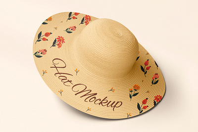 Hat Mockup Set accessories apparel branding cap clothes clothing fabric fashion hat mockup straw hat summer hat sunhat textile womens hats